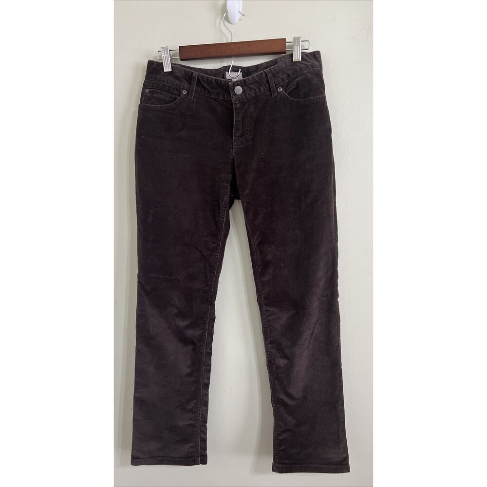 J.JILL Womens Size 4 Stretch Slim Leg Dark Brown Corduroy Pants